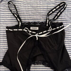 Rumored Black and White Lace Chemise